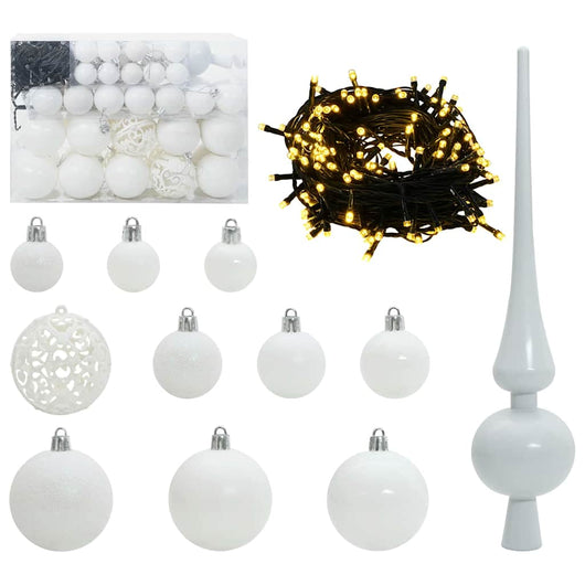 Set di Palle di Natale con 150 LED 61 pcs Bianco Plastica 42018831