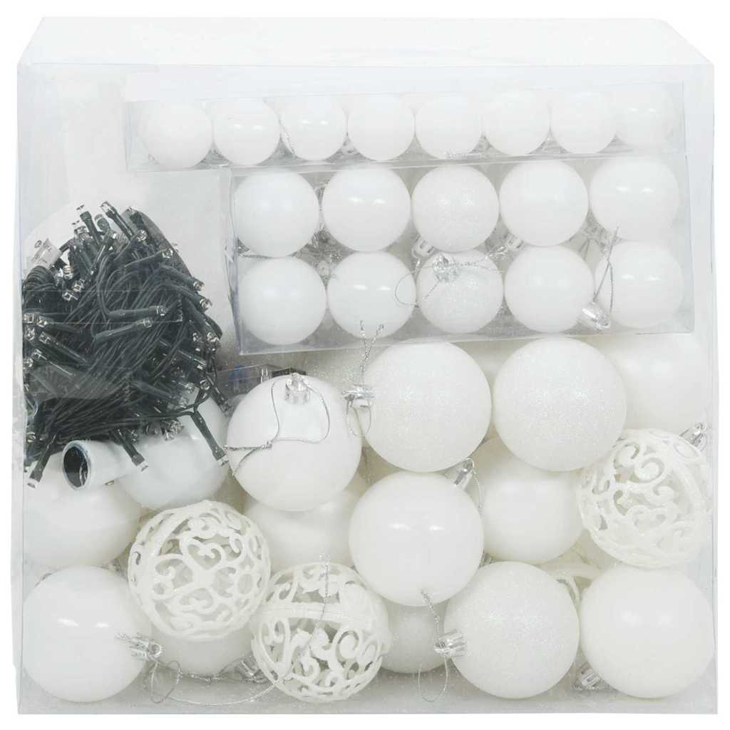 Set di Palle di Natale con 300 LED 120 pcs Bianco Plastica 42018832