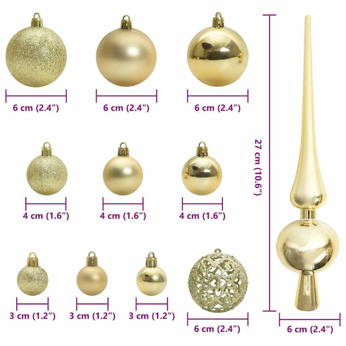 Set di Palle di Natale con 150 LED 61 pcs Oro Plastica 42018833