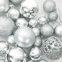 Set di Palle di Natale con 150 LED 61 pcs Argento Plastica 42018835