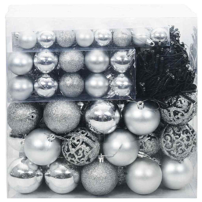 Set di Palle di Natale con 300 LED 120 pcs Argento Plastica 42018836