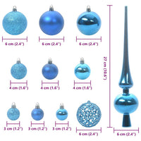 Set di Palle di Natale con 150 LED 61 pcs Blu Plastica 42018839