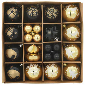Set di Palle di Natale 40 pcs Nero e Oro 42018848