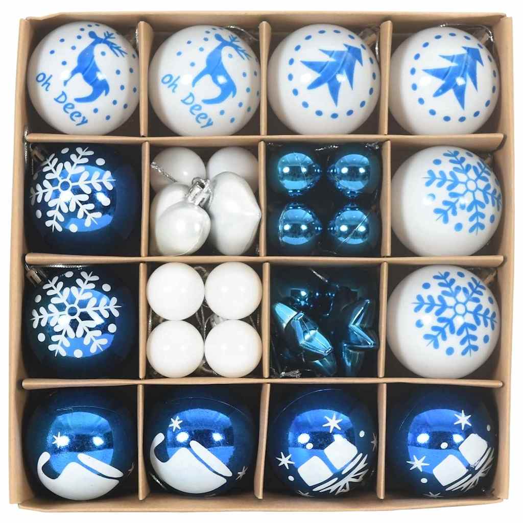 Set di Palle di Natale 40 pcs Blu e Bianco 42018850