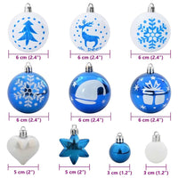 Set di Palle di Natale 40 pcs Blu e Bianco 42018850