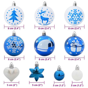 Set di Palle di Natale 40 pcs Blu e Bianco 42018850