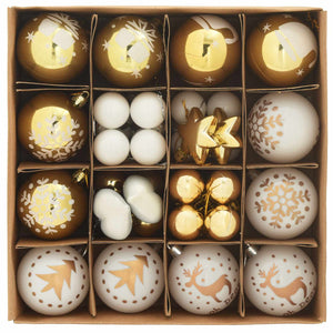 Set di Palle di Natale 40 pcs Bianco e Oro Plastica 42018851