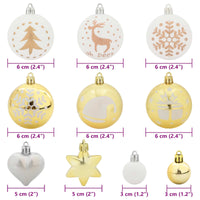 Set di Palle di Natale 40 pcs Bianco e Oro Plastica 42018851
