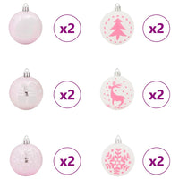 Set di Palle di Natale 40 pcs Bianco e Rosa 42018852