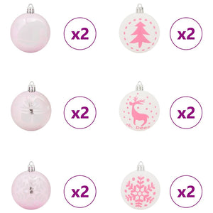 Set di Palle di Natale 40 pcs Bianco e Rosa 42018852