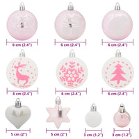 Set di Palle di Natale 40 pcs Bianco e Rosa 42018852