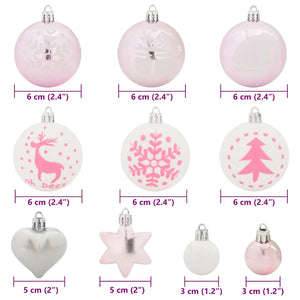 Set di Palle di Natale 40 pcs Bianco e Rosa 42018852