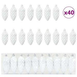 Decorazioni per Albero di Natale 40 pcs Bianco 42018894