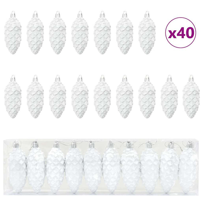 Decorazioni per Albero di Natale 40 pcs Bianco 42018894