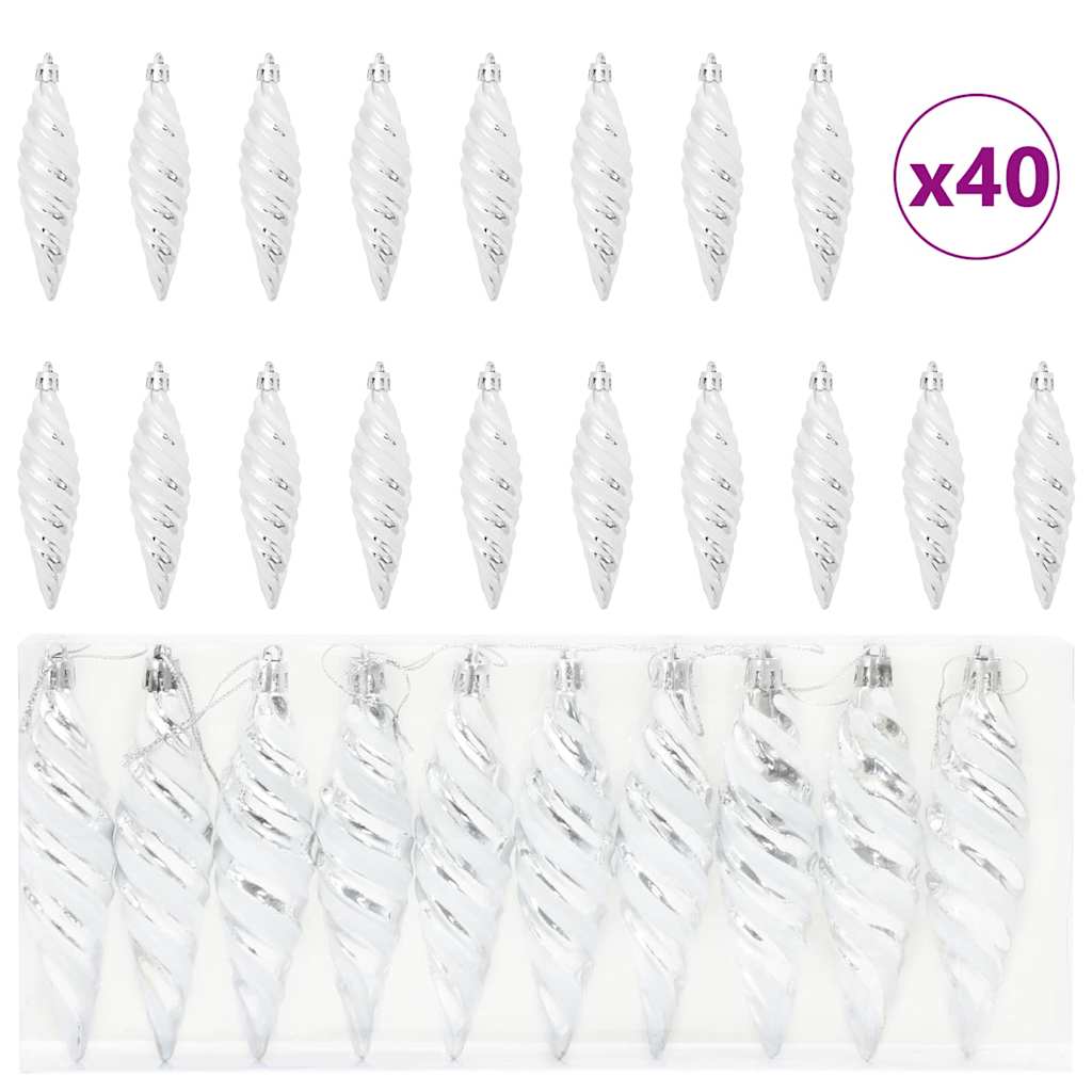 Decorazioni per Albero di Natale 40 pcs Argento 42018897