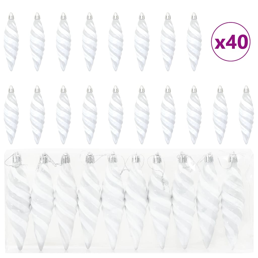 Decorazioni per Albero di Natale 40 pcs Bianco 42018900