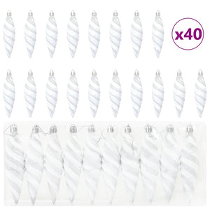 Decorazioni per Albero di Natale 40 pcs Bianco 42018900