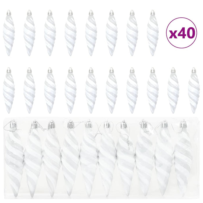 Decorazioni per Albero di Natale 40 pcs Bianco 42018900