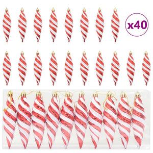 Decorazioni per Albero di Natale 40 pcs Rosso 42018901