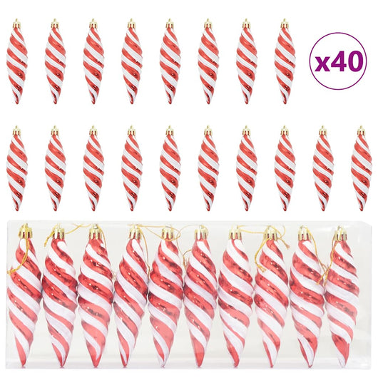 Decorazioni per Albero di Natale 40 pcs Rosso 42018901