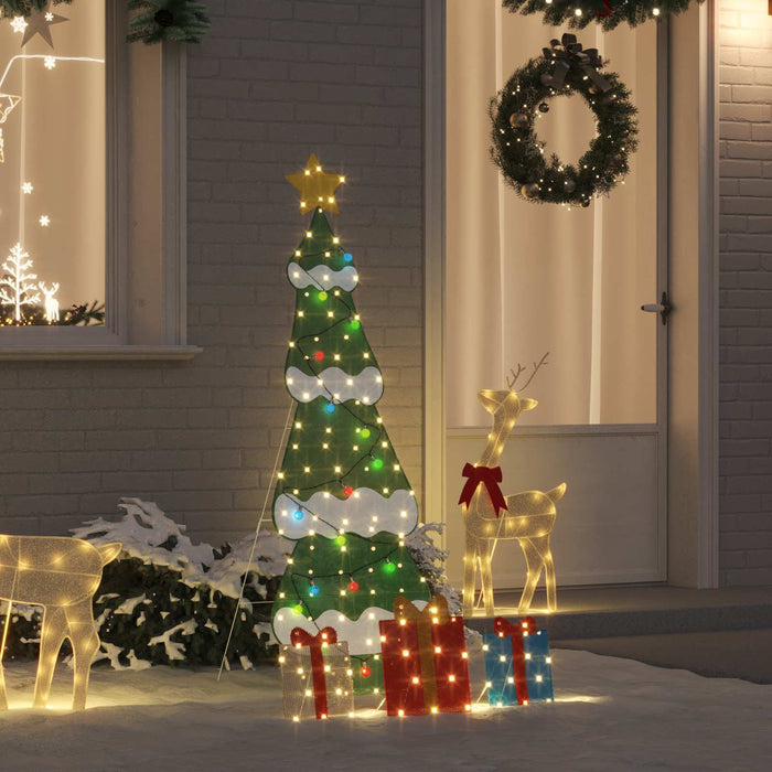 Albero di Natale Illuminato con 3 Scatole Regalo 2D Bianco Caldo 42019618