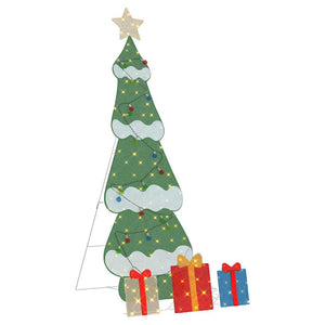 Albero di Natale Illuminato con 3 Scatole-Decorazioni natalizie Regalo 2D Bianco Caldo 643187