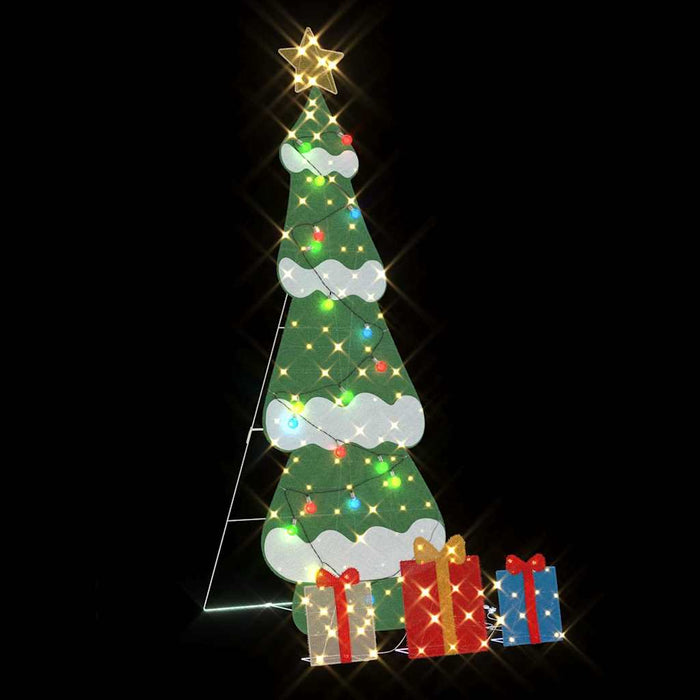 Albero di Natale Illuminato con 3 Scatole Regalo 2D Bianco Caldo 42019619