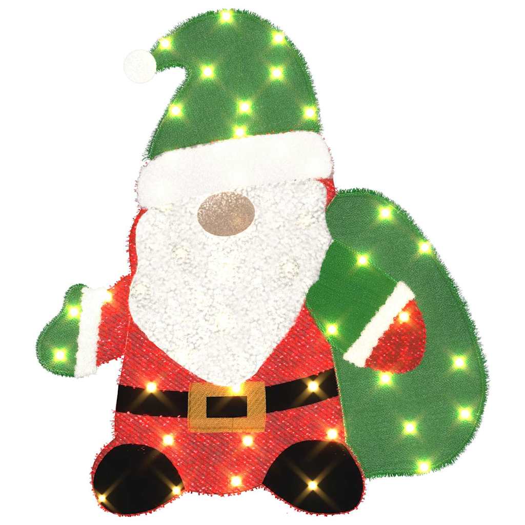 Babbo Natale Illuminato Bianco caldo 62 x 70 cm Tessuto di Lamè 42019621