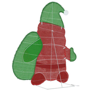 Babbo Natale Illuminato Bianco caldo 62 x 70 cm Tessuto di Lamè 42019621