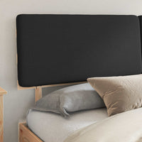 Letto con Testiera Rivestita-Struttura Letto con Testiera Nero 180 x 200 cm Pino massello 650690