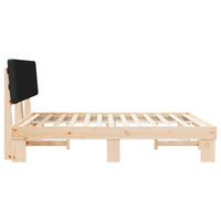 Letto con Testiera Rivestita-Struttura Letto con Testiera Nero 180 x 200 cm Pino massello 650690
