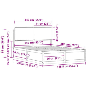 Letto con Testiera Rivestita Grigio scuro 200 x 200 cm 3398085