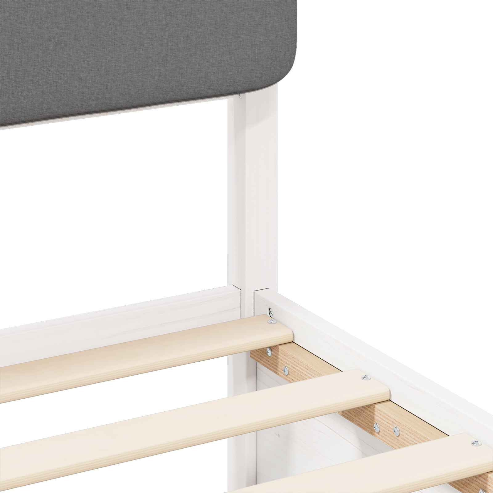 Letto con Testiera Rivestita Nero 200 x 200 cm Pino massello 3398086