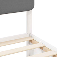 Letto con Testiera Rivestita Nero 200 x 200 cm Pino massello 3398086