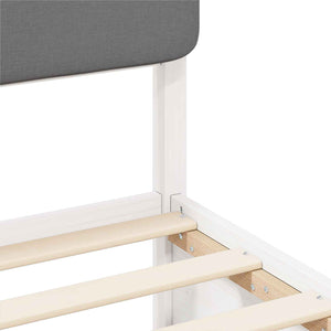 Letto con Testiera Rivestita Nero 200 x 200 cm Pino massello 3398086