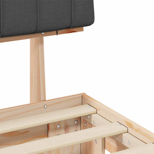 Letto con Testiera Rivestita-Struttura Letto con Testiera Grigio scuro 200 x 200 cm 152943