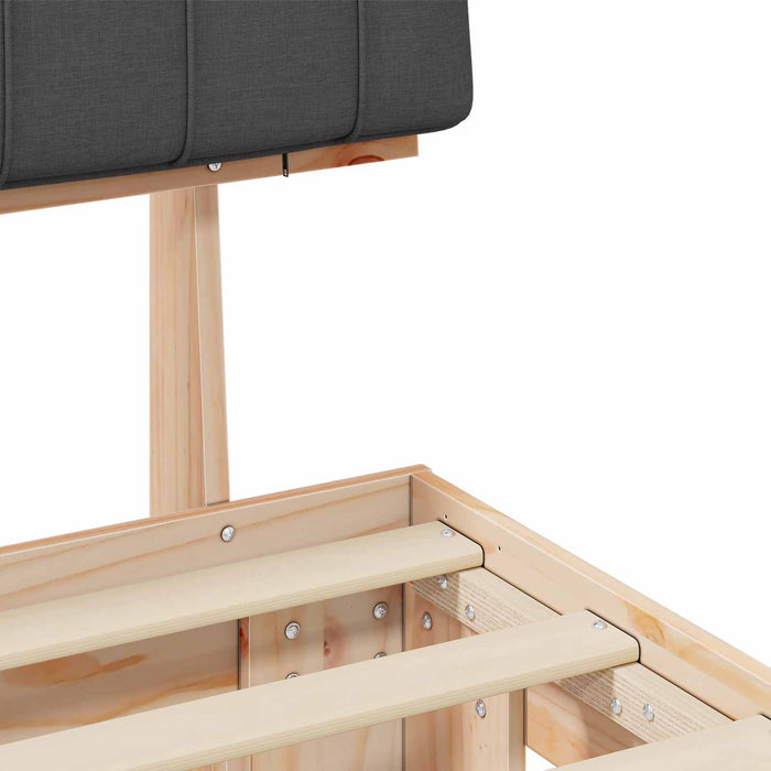 Letto con Testiera Rivestita-Struttura Letto con Testiera Grigio scuro 200 x 200 cm 152943