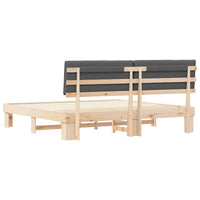 Letto con Testiera Rivestita-Struttura Letto con Testiera Grigio scuro 200 x 200 cm 152943