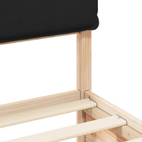 Letto con Testiera Rivestita-Struttura Letto con Testiera Nero 200 x 200 cm Pino massello 108857