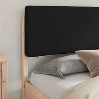 Letto con Testiera Rivestita-Struttura Letto con Testiera Nero 200 x 200 cm Pino massello 226882