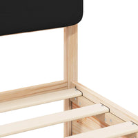 Letto con Testiera Rivestita-Struttura Letto con Testiera Nero 135 x 190 cm Pino massello 675687