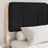 Letto con Testiera Rivestita-Struttura Letto con Testiera Nero 135 x 190 cm Pino massello 409758