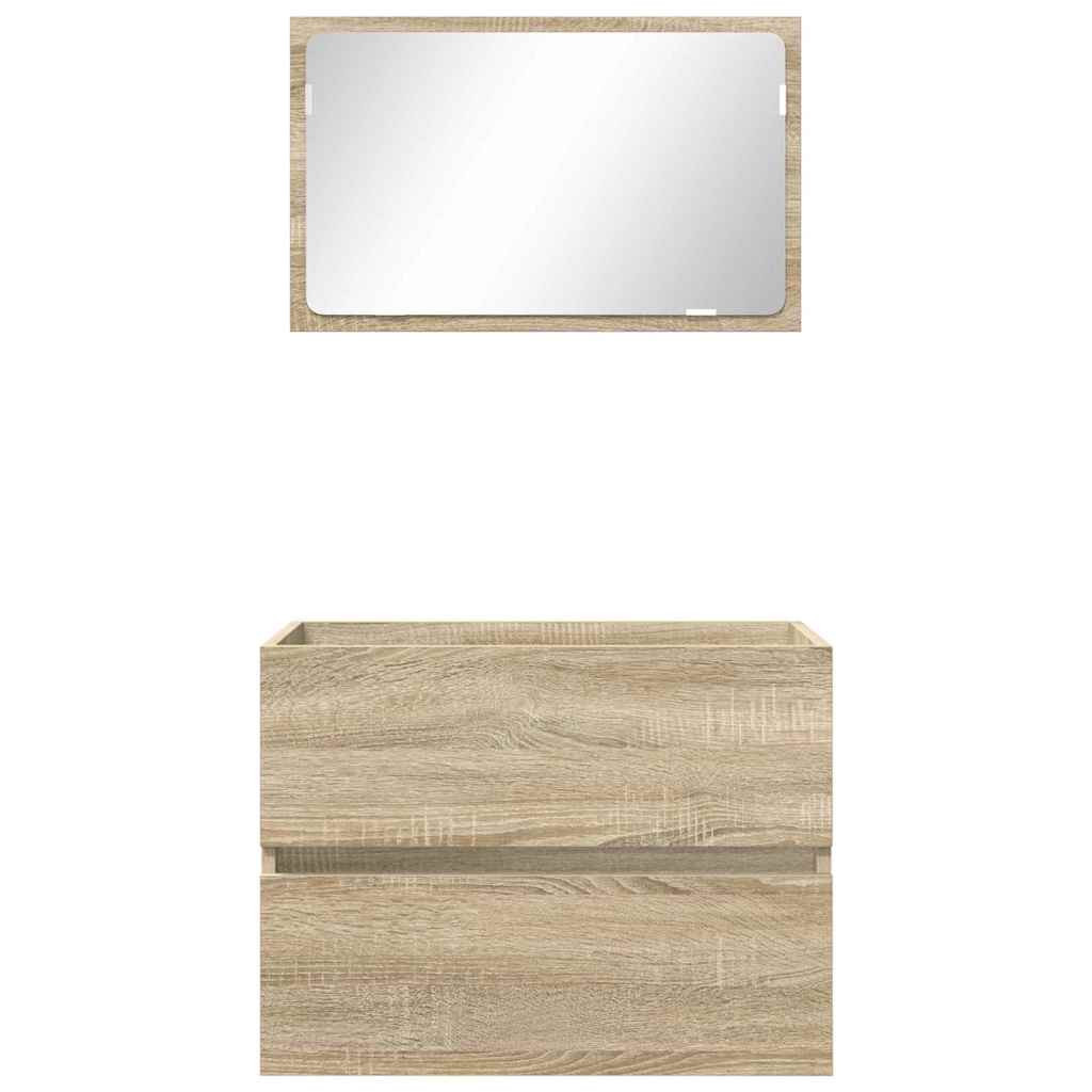 Set di mobili per il bagno Rovere Sonoma Legno multistrato 876034
