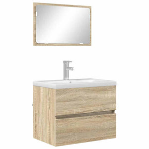 Set di mobili per il bagno Rovere Sonoma Legno multistrato 876034