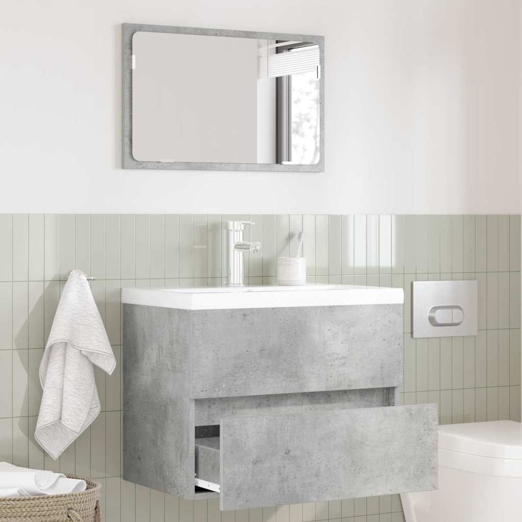 Set di mobili per il bagno Grigio cemento Legno multistrato 876035