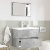 Set di mobili per il bagno Grigio cemento Legno multistrato 876035