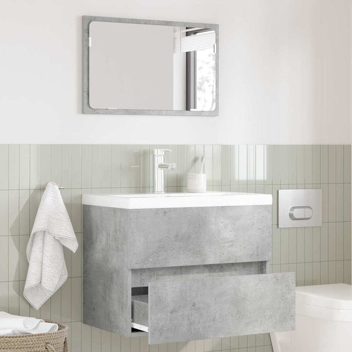 Set di mobili per il bagno Grigio cemento Legno multistrato 876035