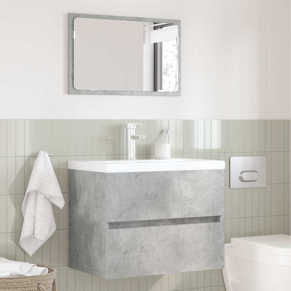 Set di mobili per il bagno Grigio cemento Legno multistrato 876035