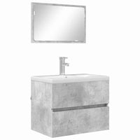 Set di mobili per il bagno Grigio cemento Legno multistrato 876035