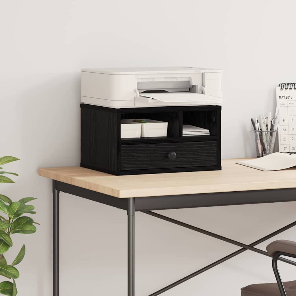 Supporto per Stampante con cassetto Rovere Nero 40 x 32 x 24 cm 886030